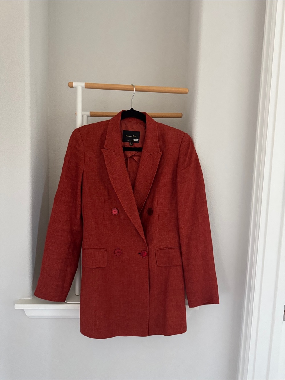 Massimo Dutti Rust-Red Tailored Blazer